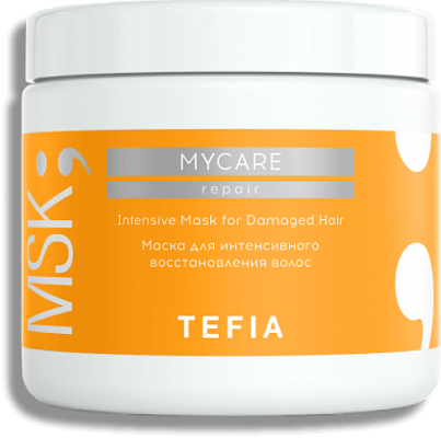 TEFIA | Маска для интенсивного восстановления волос в категории — Mycare, объем 500 мл. Intensive Mask for Damaged Hair.