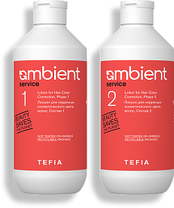TEFIA | Лосьон для коррекции косметического цвета волос в категории — Service, объем 500 мл + 500 мл. Lotion for Hair Color Correction.